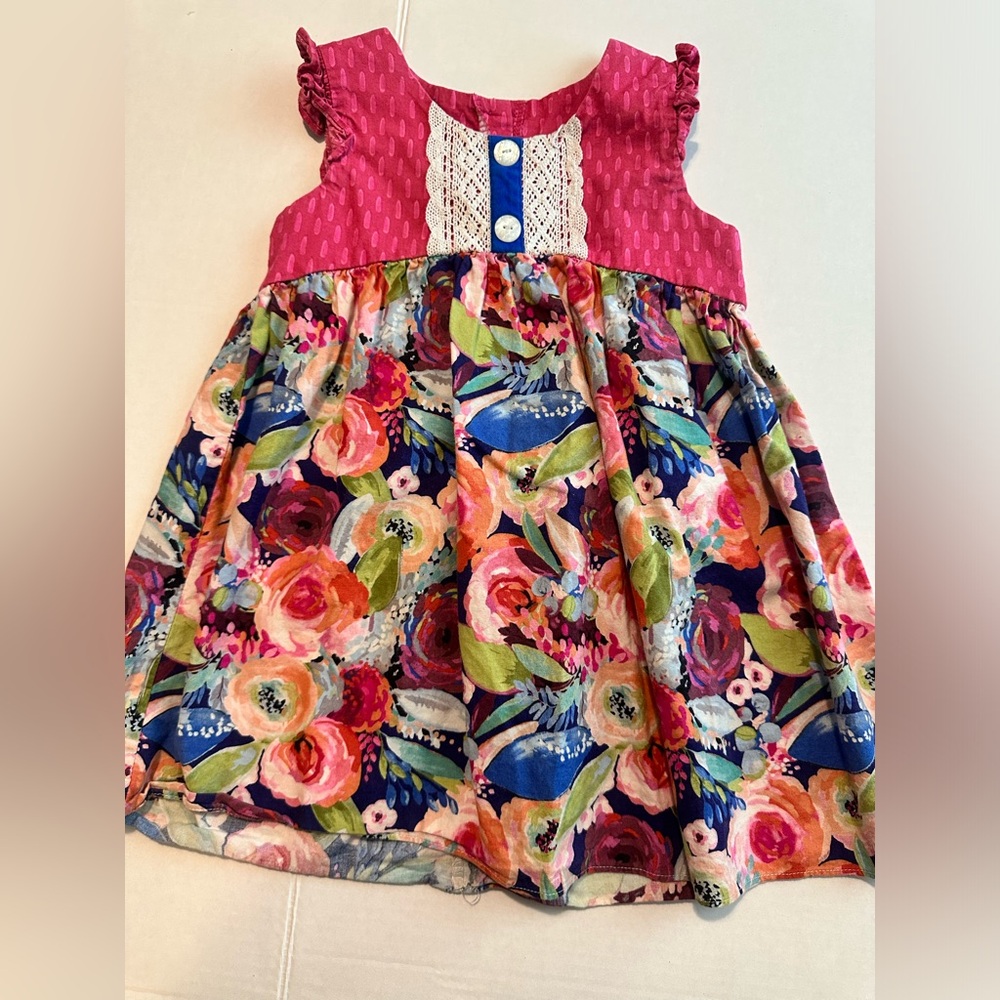5T Ricrac & Ruffles Floral Dress
